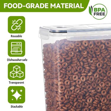 Набір контейнерів для зберігання 2.5л, BPA-free, для крупи, борошна, з етикетками та ручкою, 4 мірні ложки