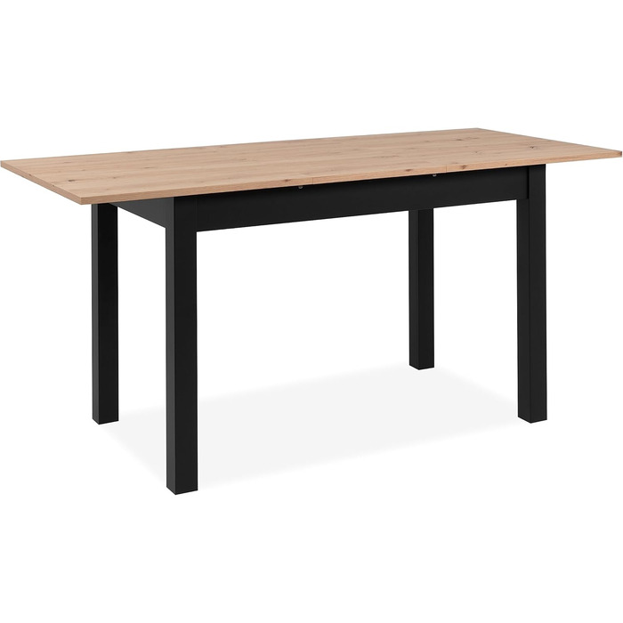 Столовий стіл Esszimmertisch Crawley III Sonoma Eiche 120 см - розсувний, кутовий, з висувною частиною, колір Artisan / Чорний