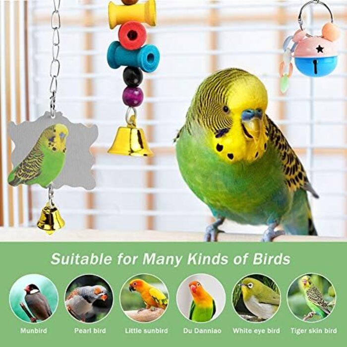 Іграшки для птахів JasCherry качелі для тренувань 10 шт різнокольорові