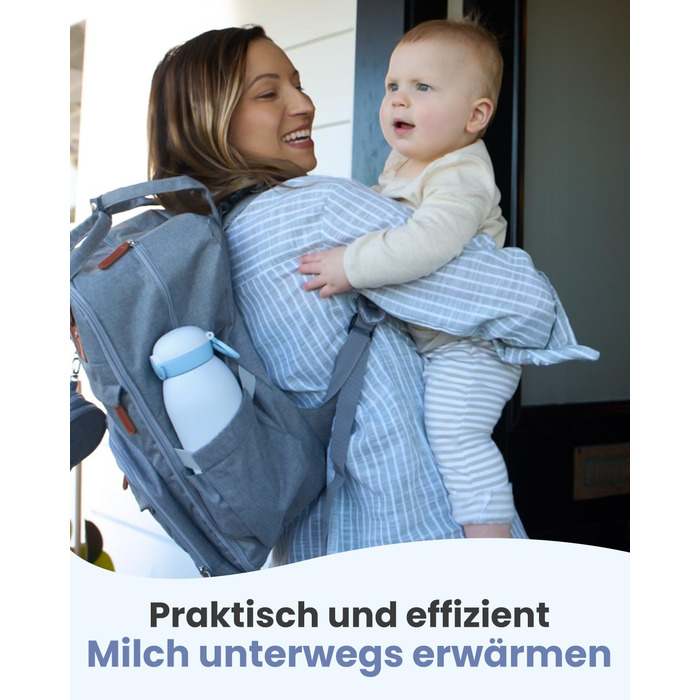 Підігрівач для пляшечок GROWNSY для подорожей: портативний, акумулятор 10000mAh, 600мл, точний контроль температури, рожевий (блакитний)