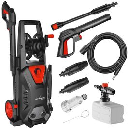 Високотискний мийник LEHMANN Hudson 1800 Вт, 145 бар, 450 л/год, з набором аксесуарів (щітка, пінозмішувач, шланг 5м)