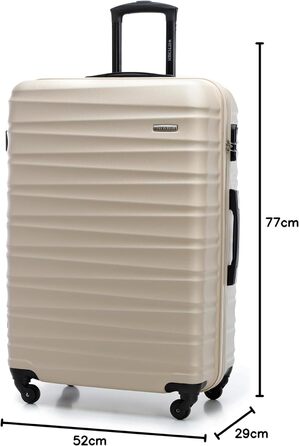 Набір валізWITTCHEN 3 в 1: велика, середня та маленька валіза на колесах з ABS-пластику, з кодовим замком, Groove Line (Бежевий)