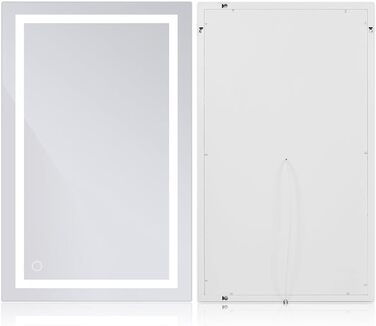 Дзеркало для ванної кімнати HUOLE з LED-підсвічуванням, 100x60 см, сенсорне керування, антизапарник, 6400K