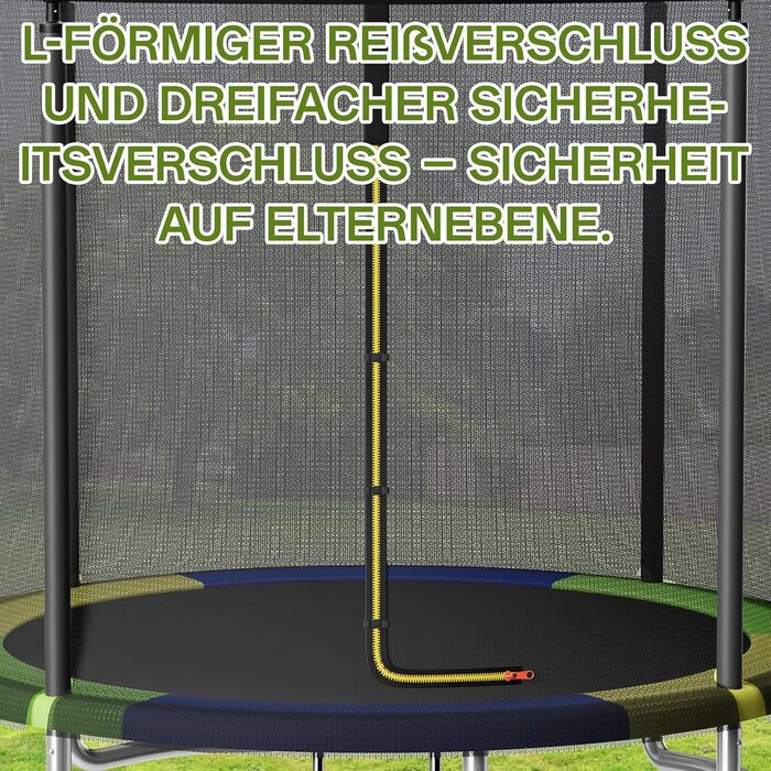 Батут JUMMICO вуличний з сіткою безпеки 183 см, кольоровий - комплект з аксесуарами для монтажу