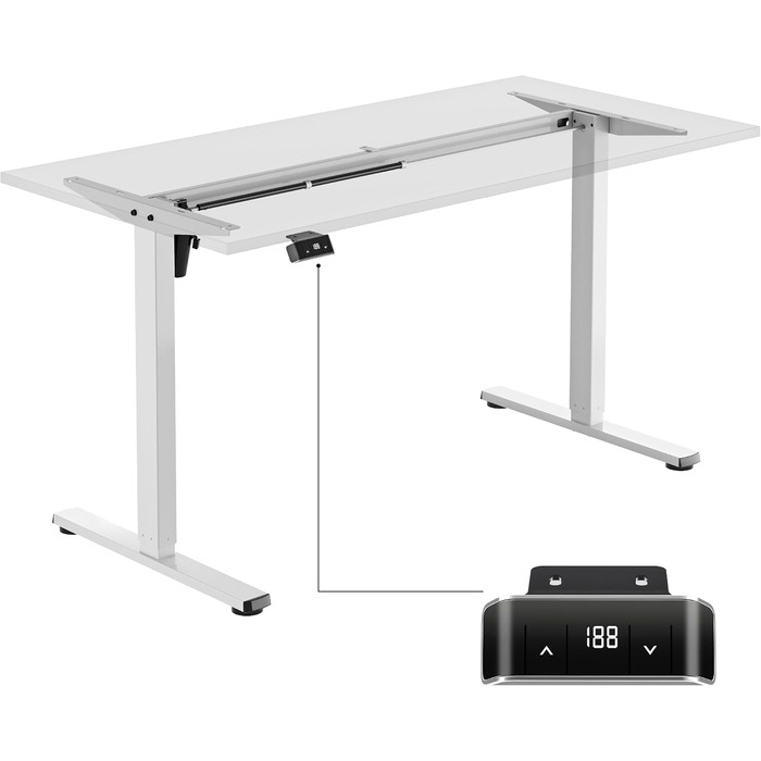 ONKRON Електричний регульований стіл-рама, чорний (Wdf221e-w), до 70 кг, 120-170 см