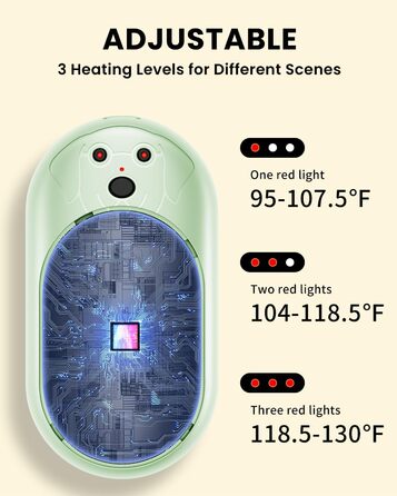 Електричний грієчка для рук Miaton 6000mAh - перезаряджуваний кишеньковий обігрівач для кемпінгу, подарунок для чоловіків, жінок, дітей