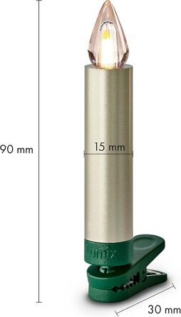 LED свічки для ялинки Lumix® SuperLight Flame, 6 шт., 9 см, тепле біле світло, розширений набір