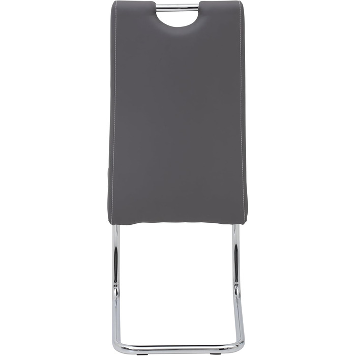 Набір обідніх стільців Hela Flora (4 шт.), штучна шкіра сірого кольору, металевий каркас, 42x57x98 см