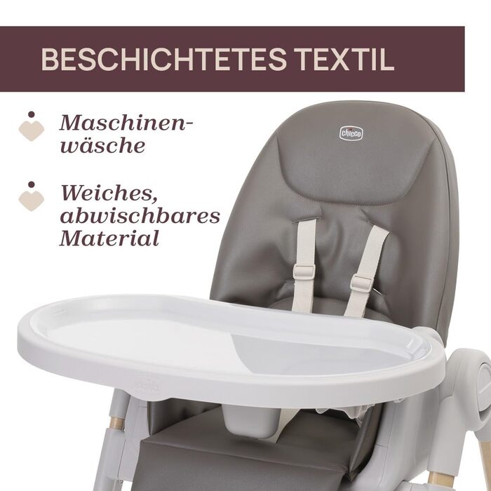 Дитячий стільчик Chicco Polly Armonia: 9 рівнів висоти, 3 положення, компактний, 4 колеса, коричневий