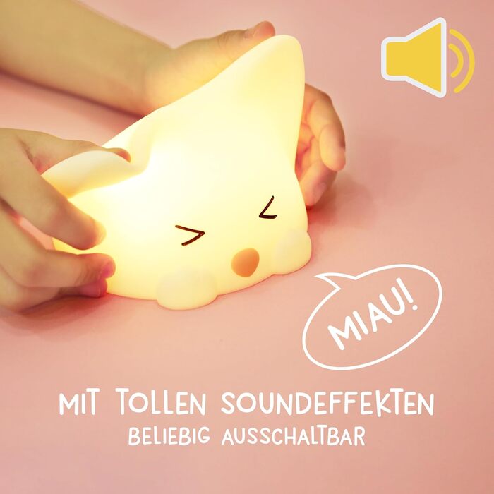 Дитячий LED нічник MegaLight (Catty) — регульований сенсорний світильник для дітей та немовлят, USB-зарядка