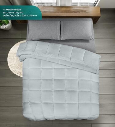 Ковдра Utopia Bedding для 2 осіб, 220x240 см, білий колір, 4 пори, мікрофібра, поліестер