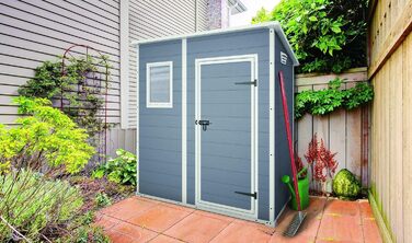 Сарай садовий Keter Manor Pent 6x4 сірий, пластиковий, вологостійкий, 183.5x111x200.5 см
