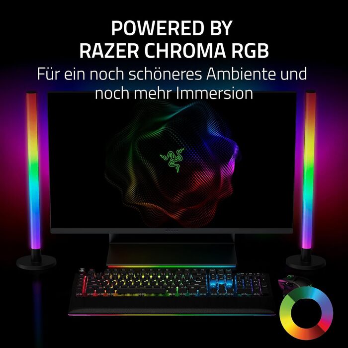 Razer Aether Light Bars - RGB лампа для монітора з підсвічуванням, сенсорним керуванням та регулюванням кольору та яскравості, чорний