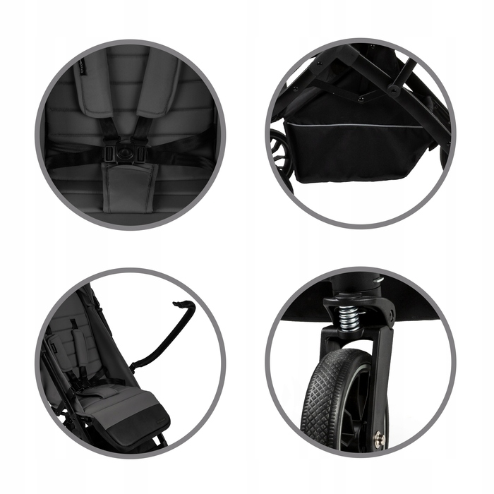 Компактна прогулянкова коляска Kidwell Colmer UP, сіра, легка, складана та маневрена