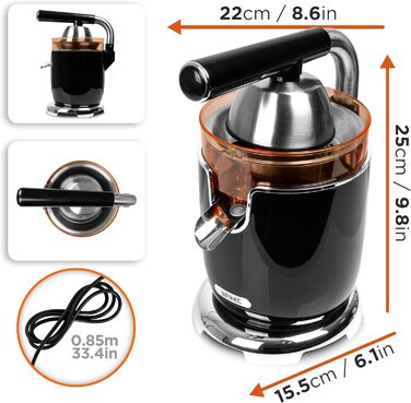 Електрична соковитискачка Duronic JE605, 600W, 400мл, для цитрусових (лимон, апельсин)