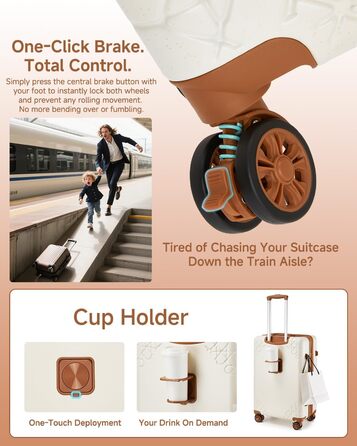 Набір валіз Sea Choice 3 шт. з жорстким корпусом, розширюваний, легкий, з TSA замком, бежевий