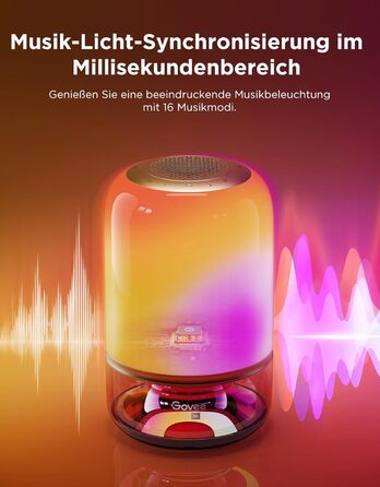 Govee LED лампа з колонкою JBL, Matter-сумісна, акумуляторна, 16 музичних режимів та 100+ сцен