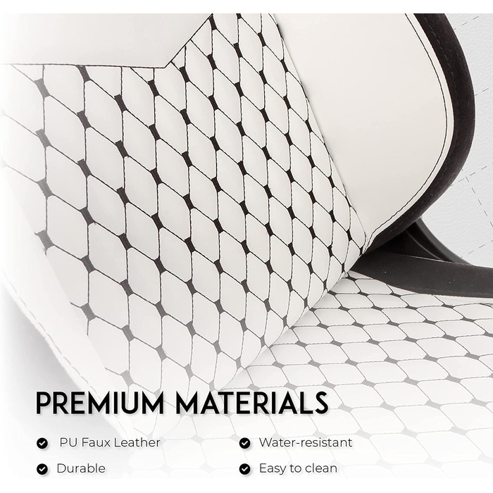 Крісло ігрове Noblechairs Epic, офісне, для роботи, PU-шкіра, з подушкою, білий/чорний