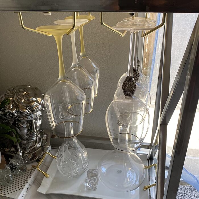 Набір тримачів для келихів RedDreamer (4 шт.), золото, для шафи, кухні, бару, 27.7 см, нержавіюча сталь