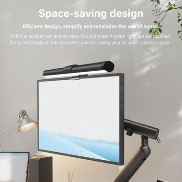 LED лампа на монітор з USB, захист очей, регульоване освітлення, сенсорний екран, 44 см