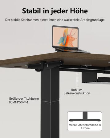Регульований стіл Flamaker: електричний, з пам'яттю, для офісу, 180x80 см, колір горіх