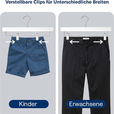 Дерев'яні вішалки для штанів SereneLife з кліпсами (20 шт.), 35,6 x 1,3 x 17 см