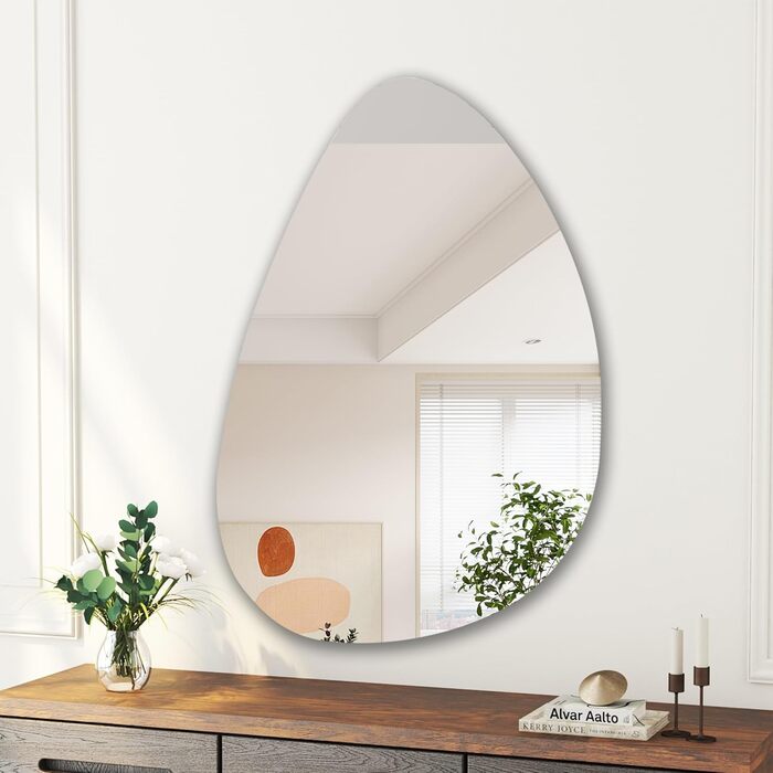 Дзеркало для ванної кімнати Boromal - Чорне, 45x70 см, Вертикальне/Горизонтальне, для ванної, вітальні, туалету