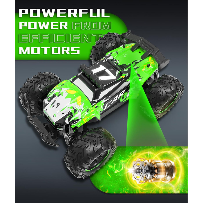 Радіокерований позашляховик Carox 1:18 2.4GHz 25 км/год з підсвічуванням, Monstertruck для гри