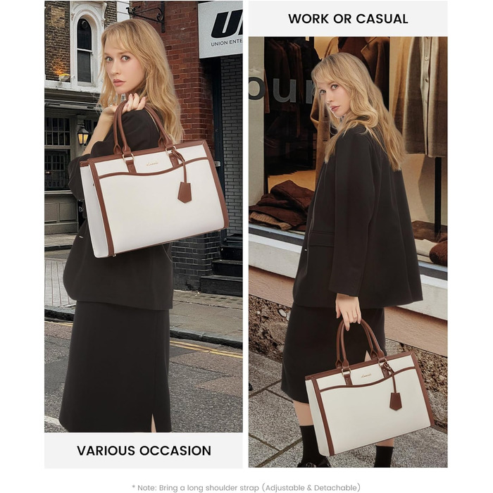 Сумка для ноутбука LOVEVOOK 15.6 дюймів, жіноча, велика, з екошкіри, для роботи, навчання, універсальна, на плечі, велика містка сумка-шопер