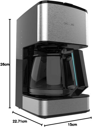 Кавомашина Cecotec Coffee 56 Heat: 1.3л, 12 чашок, LCD, нержавіюча сталь, програмування, захист від крапель, автоматичне відключення