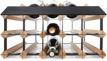 Стильна полиця для вина RAXI™ Show Premium з дуба на 2 пляшки, розкішний дизайн