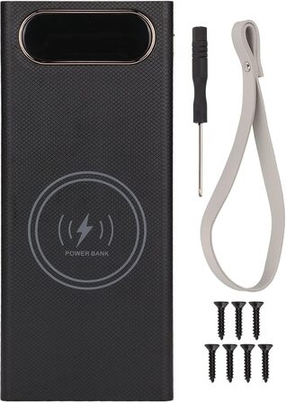 Корпус Zunate Power Bank, Акумулятор 16 шт. для самостійного виготовлення, швидка зарядка 22,5 Вт, бездротовий зв'язок 15 Вт, LCD, Micro/Type-C/USB