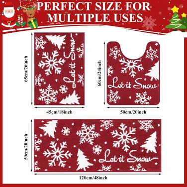 Набір килимків для ванної кімнати Badteppich Set: душовий килимок, килимок перед унітазом, килимок для ванної, м'який, високий ворс, 45x65 см + 50x120 см + 50x60 см, з малюнком 