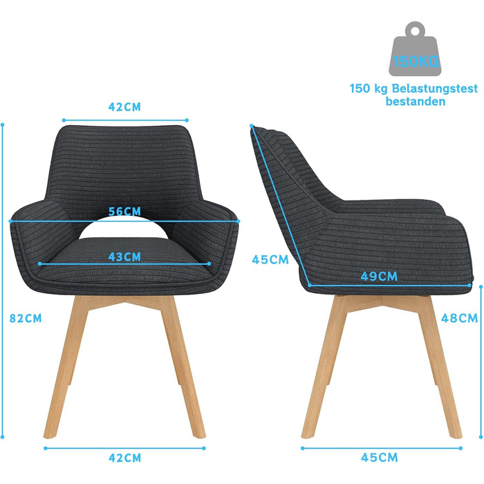 Набір з 4 обертових стільців для їдальні з підлокітниками, м'який стілець з металевими ніжками, оксамитовий, бежевий
