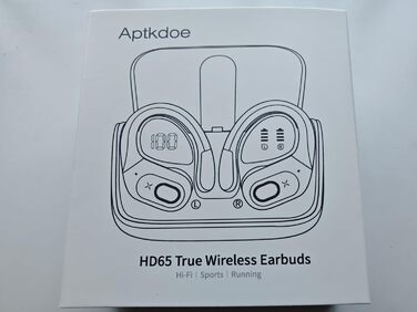 Спортивні навушники Aptkdoe Bluetooth 5.3, 75h HiFi у вухах, водонепроникність IPX7, з мікрофоном, вушними гачками, фіолетовий