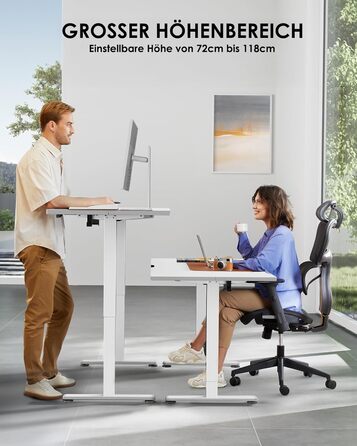 Електричний регульований стіл ErGear 140x70 см з пам'яттю, для дому та офісу, з кріпленням