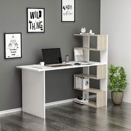 Комп'ютерний стіл в сучасному дизайні (White/Avola) Білий / Горіх