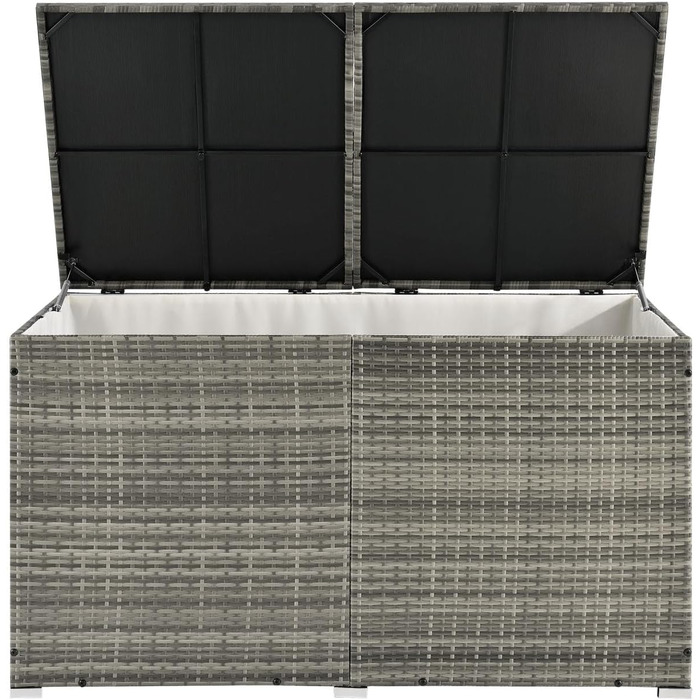 Ящик для подушок Juskys Ikaria 950 л з кришкою та автоматичним підйомним механізмом, сірий - для саду 145x82x79 см