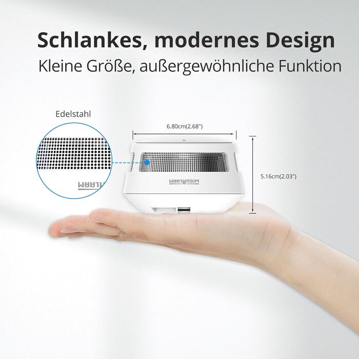 Датчик диму Rauchmelder: 5 шт., батарея на 10 років, для дому, з віддаленим вимкненням та великою кнопкою тестування, EN14604