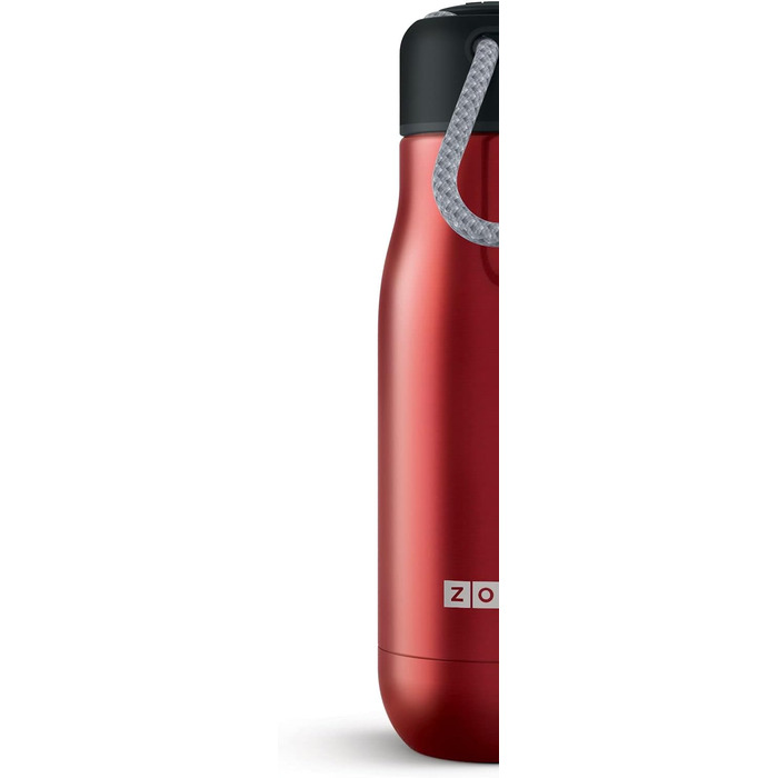 Пляшка для води Zoku 350 мл, нержавіюча сталь, 6,7 x 6,7 x 21 см (червона)