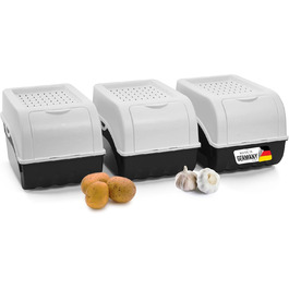 Контейнер для зберігання картоплі Novaliv | 2x 3,5 л | Білий | Короб для цибулі | Організатор для овочів та фруктів | Складний | Контейнер для зберігання моркови