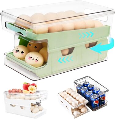 Організатор для яєць Virmate, 24 ячейки, зелений, для холодильника