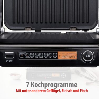 Контактний гриль Alpina Optigrill 2100W: гриль для сендвічів, паніні та овочів з антипригарним покриттям та інтелектуальним режимом приготування