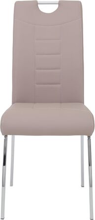 Набір з 4-х стільців для їдальні Hela Tische Andrea, штучна шкіра Cappuccino, хромоване металеве підстав'я, 100x43x64 см