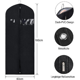 Чохли для одягу BOMEI PACK (60x160 см) - 4 шт. Захисні мішки для костюмів, піджаків та суконь.