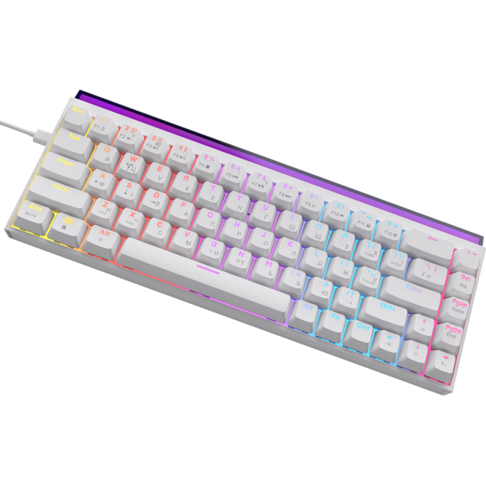 Дротова механічна клавіатура Ajazz NK68 Red switches White (NK68-R-W)