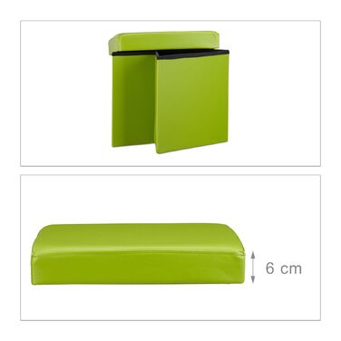 Relaxdays Складний табурет з штучної шкіри