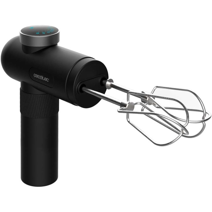 Ручний міксер Cecotec PowerTwist 500 Full Steel: 500 Вт, 5 швидкостей + турбо, 3 насадки (міксер, гак, віночок), сталь, без чаші (чорний)