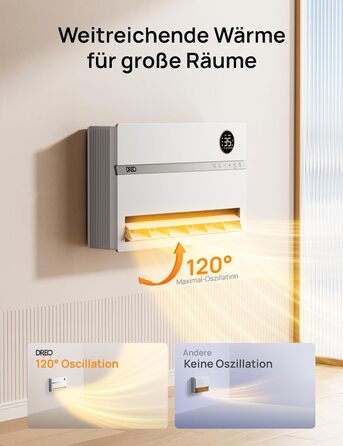 Електричний конвектор Dreo Smart Heizung: 2000W, з пульт та app, осциляція 120°, 5 режимів, таймер 24г, PTC кераміка, термостат