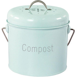 Літровий кухонний контейнер для компосту в приміщенні з ручкою для перенесення легко миється відро для компосту (зелений), 3-